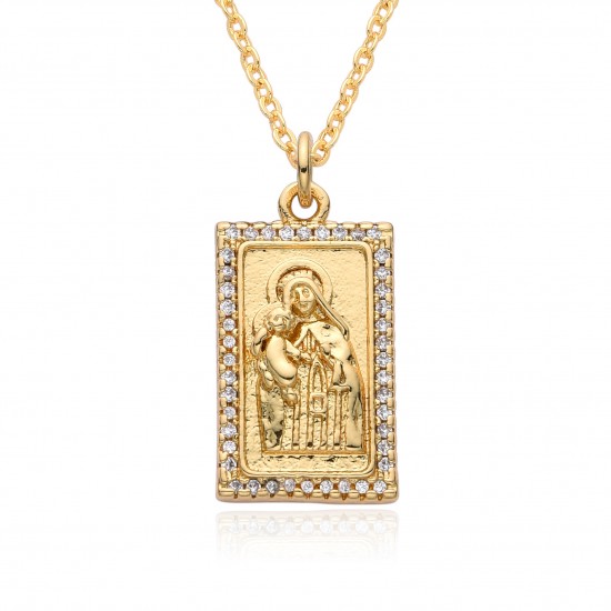 European and American cross-border religious personality statue collarbone chain Zircon eco-friendly copper material pendant necklace copper plating 18kg C651 European and American cross-border religious personality statue collarbone chain Zircon eco-friendly copper material pendant necklace copper plating 18kg C651