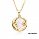 A zircon fashionable gold-plated geometric circular star and moon necklace from Europe and America A zircon fashionable gold-plated geometric circular star and moon necklace from Europe and America