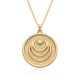 European and American popular fashion round coin pendant jewelry, 18K gold-plated pattern round coin necklace European and American popular fashion round coin pendant jewelry, 18K gold-plated pattern round coin necklace