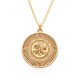 European and American popular fashion round coin pendant jewelry, 18K gold-plated pattern round coin necklace European and American popular fashion round coin pendant jewelry, 18K gold-plated pattern round coin necklace