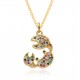 New European and American popular fashion ins style slightly set cute colorful diamonds full diamond crab pendant necklace accessory New European and American popular fashion ins style slightly set cute colorful diamonds full diamond crab pendant necklace accessory