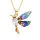 Cross-border European and American fashion niche colored zircon pearl hummingbird pendant necklace female flying bird collarbone chain Cross-border European and American fashion niche colored zircon pearl hummingbird pendant necklace female flying bird collarbone chain