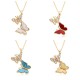 2023 new cross-border two-butterfly pendant necklace from Europe, America and South Korea, women's electroplated and slightly set exquisite jewelry 2023 new cross-border two-butterfly pendant necklace from Europe, America and South Korea, women's electroplated and slightly set exquisite jewelry