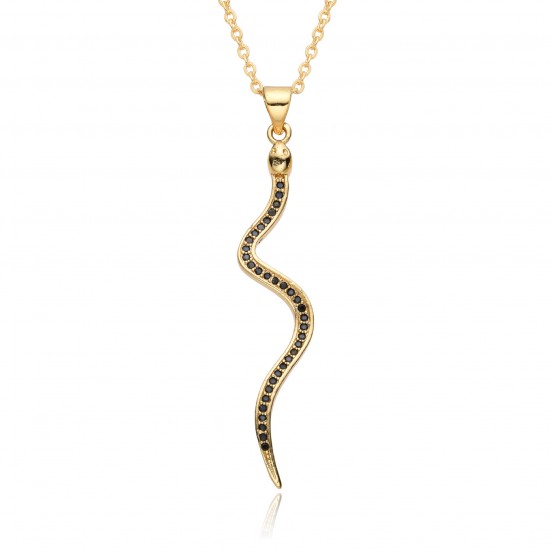 In 2025, the Year of the Snake, 14 types of curved snake-shaped micro-set pendant necklaces, women's chocker necklaces, copper and gold-plated jewelry In 2025, the Year of the Snake, 14 types of curved snake-shaped micro-set pendant necklaces, women's chocker necklaces, copper and gold-plated jewelry