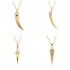 Wholesale of sword, crescent and ivory pendant necklaces for foreign trade, cross-border micro-set zircon women's gold-plated beaded chain necklaces