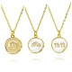 Cross-border European and American copper gold-plated colored shell letter necklace for women's trade, 18K gold oil-dropped 11-digit pendant Cross-border European and American copper gold-plated colored shell letter necklace for women's trade, 18K gold oil-dropped 11-digit pendant