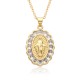 Oval-shaped copper slightly set zircon Virgin Mary pendant, women's O-shaped necklace, unisex, popular foreign trade accessory Oval-shaped copper slightly set zircon Virgin Mary pendant, women's O-shaped necklace, unisex, popular foreign trade accessory