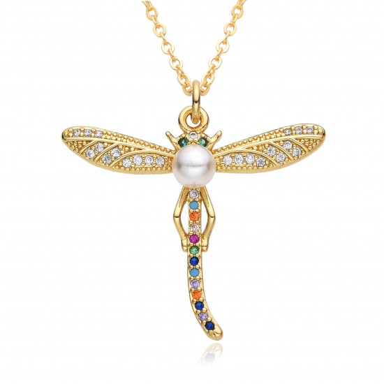 New European and American products in the Instagram style, popular on Amazon, fashionable and individual, dragonfly panda women's style 18k pendant necklace consignment New European and American products in the Instagram style, popular on Amazon, fashionable and individual, dragonfly panda women's style 18k pendant necklace consignment
