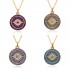 Cross-border European and American creative personality exaggerated round Devil's eye necklace for women, niche design sense collarbone chain