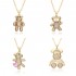 European and American light luxury hip-hop trendy brand bear necklace, female Instagram influencer, unique, niche and cute pendant collarbone chain