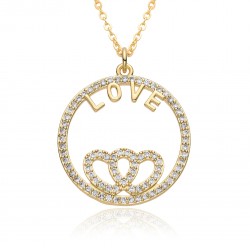 Simple ins hollowed-out round slightly set pendant necklace for Korean girls, trendy and niche student necklace G230