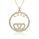 Simple ins hollowed-out round slightly set pendant necklace for Korean girls, trendy and niche student necklace G230 Simple ins hollowed-out round slightly set pendant necklace for Korean girls, trendy and niche student necklace G230
