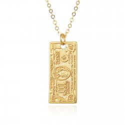 Wholesale trend of $100 US dollar pendant necklaces, gold and silver hip-hop collarbone chain necklaces in cross-border fashion from Europe and America