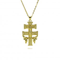 European and American cross-border religious personality statue collarbone chain Zircon Catholic Virgin Mary pendant necklace copper plated with 18k real gold