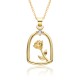 Fashionable commuting copper gold-plated one-stand rose personalized pendant necklace for women, European and American irregular collarbone chain for women Fashionable commuting copper gold-plated one-stand rose personalized pendant necklace for women, European and American irregular collarbone chain for women