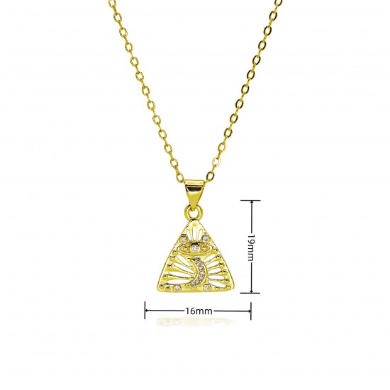 True gold 18K gold protected gold pendant with zircon, tribal pattern logo pendant, moon eye necklace accessory material True gold 18K gold protected gold pendant with zircon, tribal pattern logo pendant, moon eye necklace accessory material