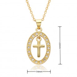 A personalized retro cross-shaped micro-set zircon copper gold-plated necklace with electroplating that is not prone to color fading, a trendy accessory suitable for both men and women
