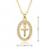 A personalized retro cross-shaped micro-set zircon copper gold-plated necklace with electroplating that is not prone to color fading, a trendy accessory suitable for both men and women