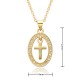 A personalized retro cross-shaped micro-set zircon copper gold-plated necklace with electroplating that is not prone to color fading, a trendy accessory suitable for both men and women A personalized retro cross-shaped micro-set zircon copper gold-plated necklace with electroplating that is not prone to color fading, a trendy accessory suitable for both men and women