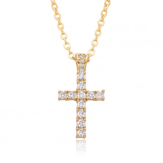 European and American fashion cross-shaped micro-set necklaces, popular women's fashion accessories, Japanese and South Korean cross-shaped pendant gifts, collarbone chains European and American fashion cross-shaped micro-set necklaces, popular women's fashion accessories, Japanese and South Korean cross-shaped pendant gifts, collarbone chains