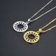 European and American fashion trend diamond-encrusted zircon versatile round pendant necklace, women's collarbone chain, simple style women's necklaces in stock European and American fashion trend diamond-encrusted zircon versatile round pendant necklace, women's collarbone chain, simple style women's necklaces in stock