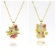 Hip-hop style cute and sweet full diamond cat KT pendant necklace, luxurious cartoon cat necklace, elegant and fashionable jewelry Hip-hop style cute and sweet full diamond cat KT pendant necklace, luxurious cartoon cat necklace, elegant and fashionable jewelry