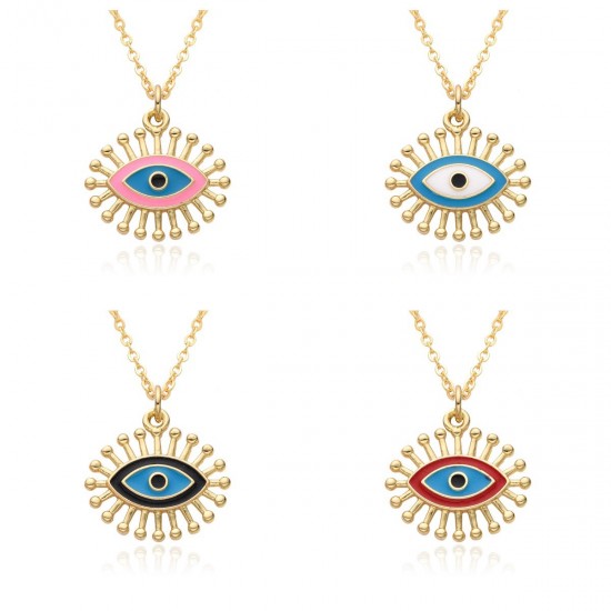 The manufacturer has approved the Devil's Eye Turkish blue Eye slightly set pendant necklace and a simple copper-plated real gold necklace accessory The manufacturer has approved the Devil's Eye Turkish blue Eye slightly set pendant necklace and a simple copper-plated real gold necklace accessory