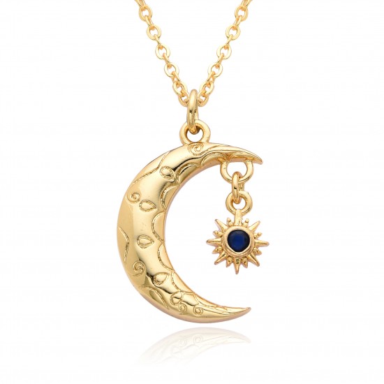 European and American fashion moon-shaped necklaces that do not fade, versatile for women, and niche star and moon-shaped collarbone chain accessory wholesale European and American fashion moon-shaped necklaces that do not fade, versatile for women, and niche star and moon-shaped collarbone chain accessory wholesale