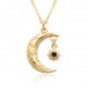 European and American fashion moon-shaped necklaces that do not fade, versatile for women, and niche star and moon-shaped collarbone chain accessory wholesale European and American fashion moon-shaped necklaces that do not fade, versatile for women, and niche star and moon-shaped collarbone chain accessory wholesale