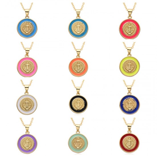 European and American fashion cross-border religious copper drop oil pendant, Jesus pendant, women's jewelry, Catholic Virgin Mary necklace European and American fashion cross-border religious copper drop oil pendant, Jesus pendant, women's jewelry, Catholic Virgin Mary necklace