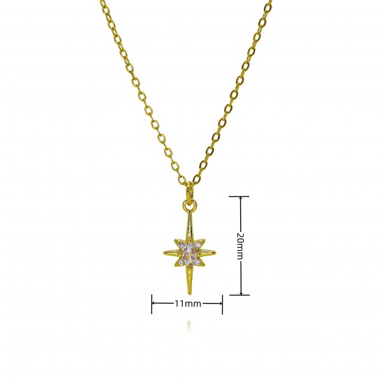 The octagonal star necklace is a versatile and high-end accessory for women. It is a best-selling cross-border accessory on Amazon with an ins style and copper plating of 18k gold The octagonal star necklace is a versatile and high-end accessory for women. It is a best-selling cross-border accessory on Amazon with an ins style and copper plating of 18k gold