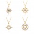European and American five-pointed star-shaped pendant, guardian star, engraved star, diamond-encrusted star necklace, short women's collarbone chain wholesale