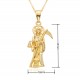 A zircon human figure pendant necklace with a European and American cross-border religious personality statue collarbone chain, plated with 18k real gold A zircon human figure pendant necklace with a European and American cross-border religious personality statue collarbone chain, plated with 18k real gold