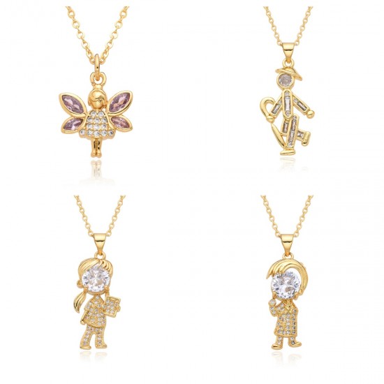 Niche design couple necklaces, zircon angel pendants for little boys and girls, collarbone chains, birthday gifts for your girlfriend Niche design couple necklaces, zircon angel pendants for little boys and girls, collarbone chains, birthday gifts for your girlfriend