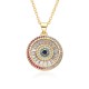 European and American cross-border micro-set zircon Devil Eye pendant Necklace Colored zirconium geometric eye necklace women Necklace European and American cross-border micro-set zircon Devil Eye pendant Necklace Colored zirconium geometric eye necklace women Necklace