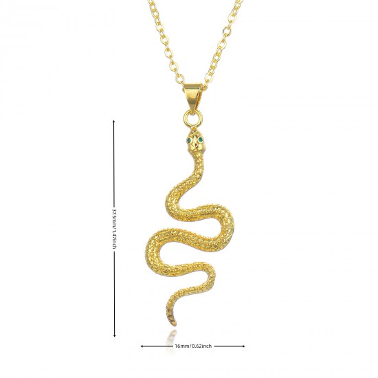 Cross-border popular accessories, light luxury hip-hop style, snake-shaped pendant necklace, zircon women's collarbone chain necklace in stock wholesale Cross-border popular accessories, light luxury hip-hop style, snake-shaped pendant necklace, zircon women's collarbone chain necklace in stock wholesale