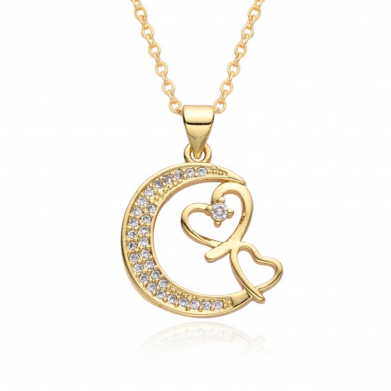 European and American fashion moon-shaped necklaces that do not fade, versatile for women, and niche star and moon-shaped collarbone chain accessory wholesale European and American fashion moon-shaped necklaces that do not fade, versatile for women, and niche star and moon-shaped collarbone chain accessory wholesale
