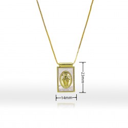 Cross-border best-selling European-style Saint Guadalupe necklace, women's light luxury natural shell square tag pendant jewelry on Instagram
