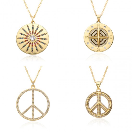 Wholesale of European and American hip-hop 3D Peace logo micro-inlaid electroplated pendant necklaces on AliExpress and Amazon Cross-border bestsellers Wholesale of European and American hip-hop 3D Peace logo micro-inlaid electroplated pendant necklaces on AliExpress and Amazon Cross-border bestsellers