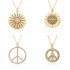 Wholesale of European and American hip-hop 3D Peace logo micro-inlaid electroplated pendant necklaces on AliExpress and Amazon Cross-border bestsellers