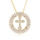 European and American cross-border jewelry, ins style fashion, slightly set colored zircon geometric cross pendant necklace for women European and American cross-border jewelry, ins style fashion, slightly set colored zircon geometric cross pendant necklace for women