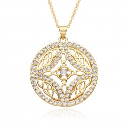 New Korean-style fashionable Celtic knot gold-plated necklace wholesale Zircon women's pendant necklace from foreign trade manufacturer