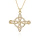 New Korean-style fashionable Celtic knot gold-plated necklace wholesale Zircon women's pendant necklace from foreign trade manufacturer New Korean-style fashionable Celtic knot gold-plated necklace wholesale Zircon women's pendant necklace from foreign trade manufacturer