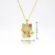 Hip-hop style cute and sweet full diamond cat KT pendant necklace, luxurious cartoon cat necklace, elegant and fashionable jewelry Hip-hop style cute and sweet full diamond cat KT pendant necklace, luxurious cartoon cat necklace, elegant and fashionable jewelry
