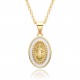 European and American cross-border religious oil-dripping pendant, oval-shaped women's jewelry, God Jesus, Virgin Mary necklace European and American cross-border religious oil-dripping pendant, oval-shaped women's jewelry, God Jesus, Virgin Mary necklace
