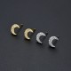 Cross-border European, American and Korean version diamond-encrusted zircon CZ moon earrings, color-preserving gold and silver women's earrings, fresh and sweet in stock Cross-border European, American and Korean version diamond-encrusted zircon CZ moon earrings, color-preserving gold and silver women's earrings, fresh and sweet in stock