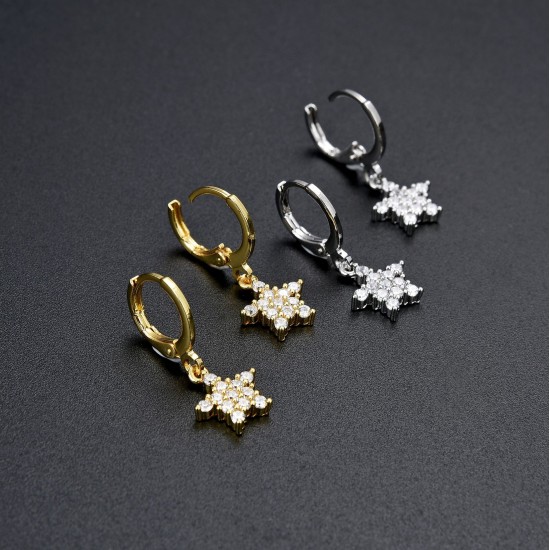 European and American cross-border trade style diamond-encrusted CZ Zircon star earrings, light luxury and romantic women's earrings, ins style earrings in stock European and American cross-border trade style diamond-encrusted CZ Zircon star earrings, light luxury and romantic women's earrings, ins style earrings in stock