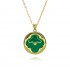High-quality copper plated with 18K gold, exquisitely crafted natural mother-of-pearl four-leaf clover monogram necklace, women's light luxury style ins collarbone chain