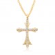 A personalized retro cross-shaped micro-set zircon copper gold-plated necklace with electroplating that is not prone to color fading, a trendy accessory suitable for both men and women A personalized retro cross-shaped micro-set zircon copper gold-plated necklace with electroplating that is not prone to color fading, a trendy accessory suitable for both men and women