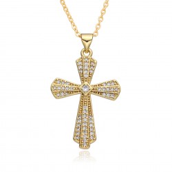 A popular retro rhinestone cross pendant necklace from Europe and America, a creative women's fashion pendant collarbone chain